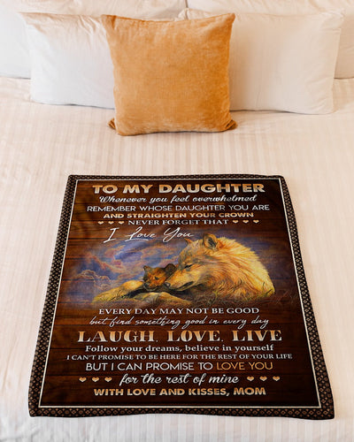 Wolf I Love You Great Gift For Daughter - Flannel Blanket - Owls Matrix LTD
