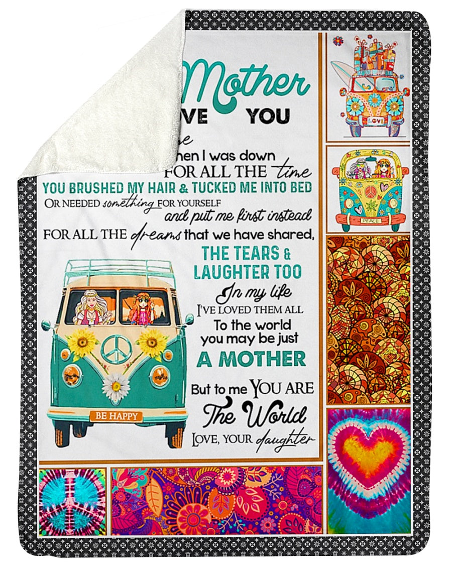 Hippie You Will Always Be My Loving Mother - Flannel Blanket - Owls Matrix LTD