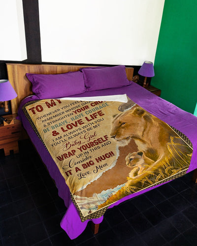 Lion Consider It A Big Hug Lovely Gift For Daughter - Flannel Blanket - Owls Matrix LTD
