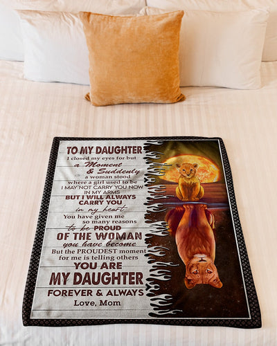 Lion Carry You In My Heart Lovely Gift For Daughter Style - Flannel Blanket - Owls Matrix LTD