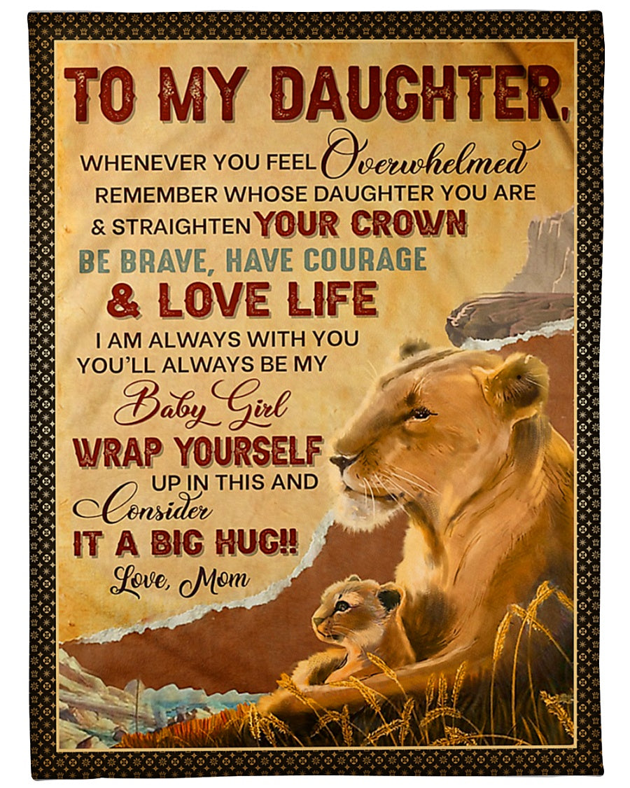 Lion Consider It A Big Hug Lovely Gift For Daughter - Flannel Blanket - Owls Matrix LTD