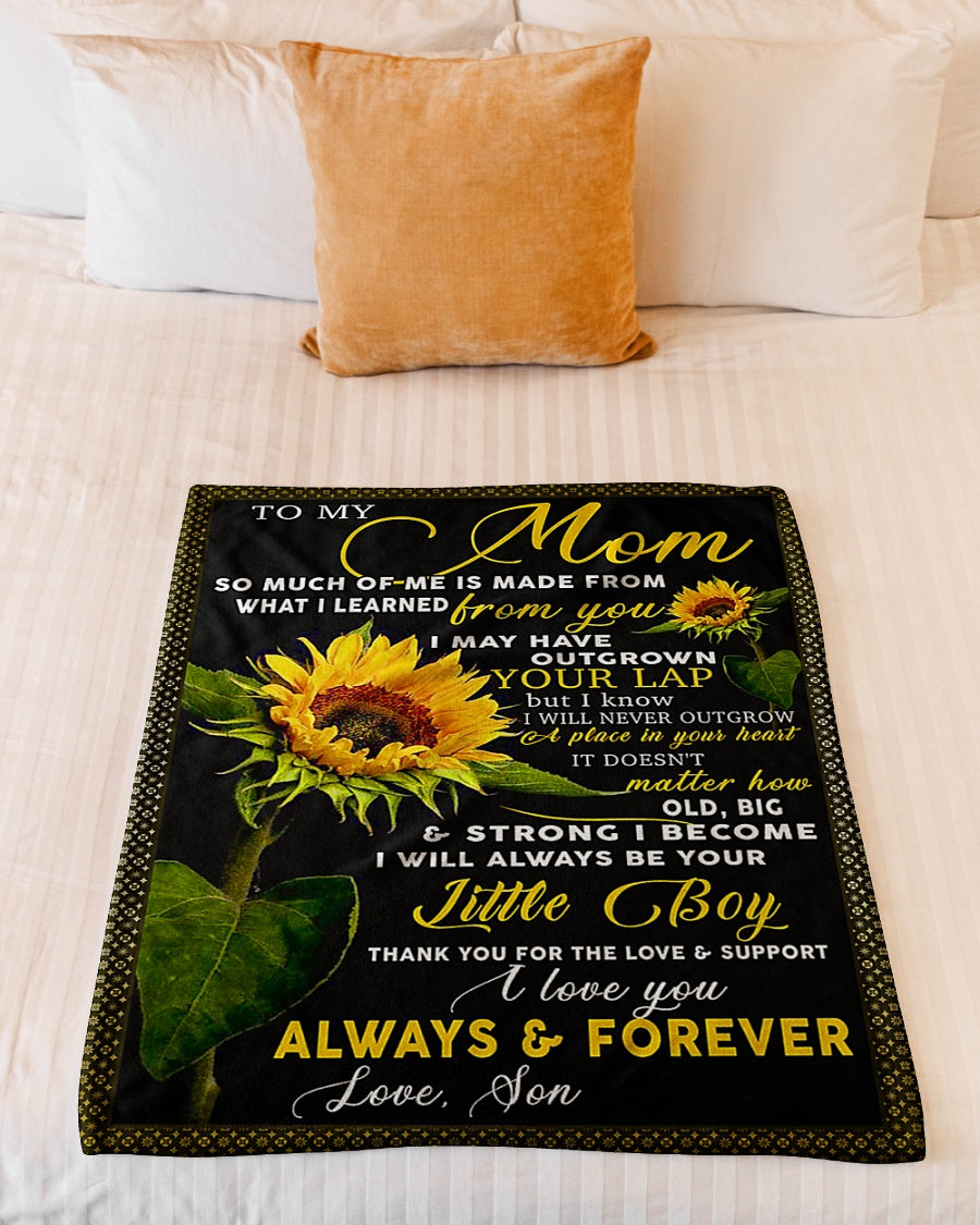 Sunflower You Mean The World To Me Little Boy - Flannel Blanket - Owls Matrix LTD
