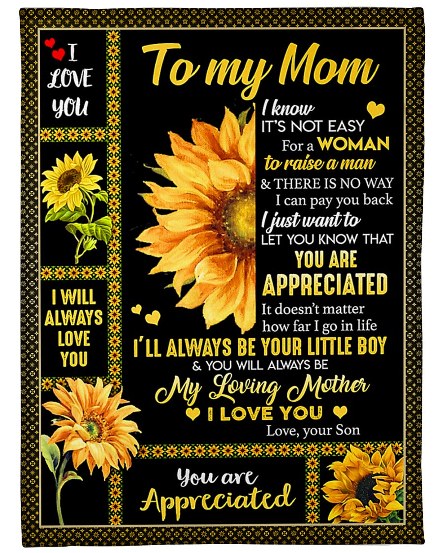 Sunflower You Are My Hero Mother - Flannel Blanket - Owls Matrix LTD