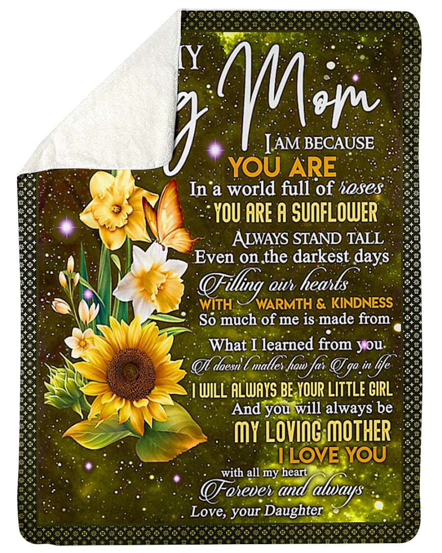 Sunflower To My Mom You Will Always Be My Loving Mom - Flannel Blanket - Owls Matrix LTD