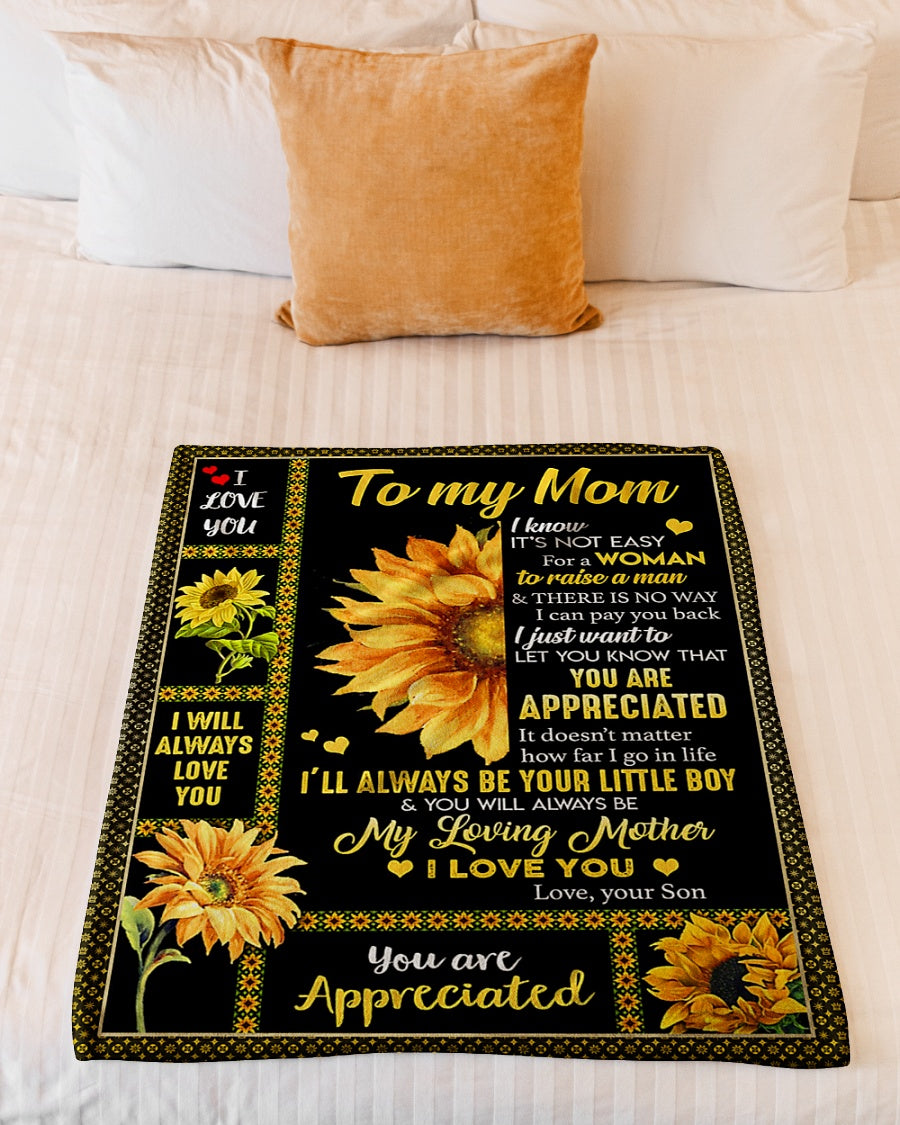 Sunflower You Are My Hero Mother - Flannel Blanket - Owls Matrix LTD
