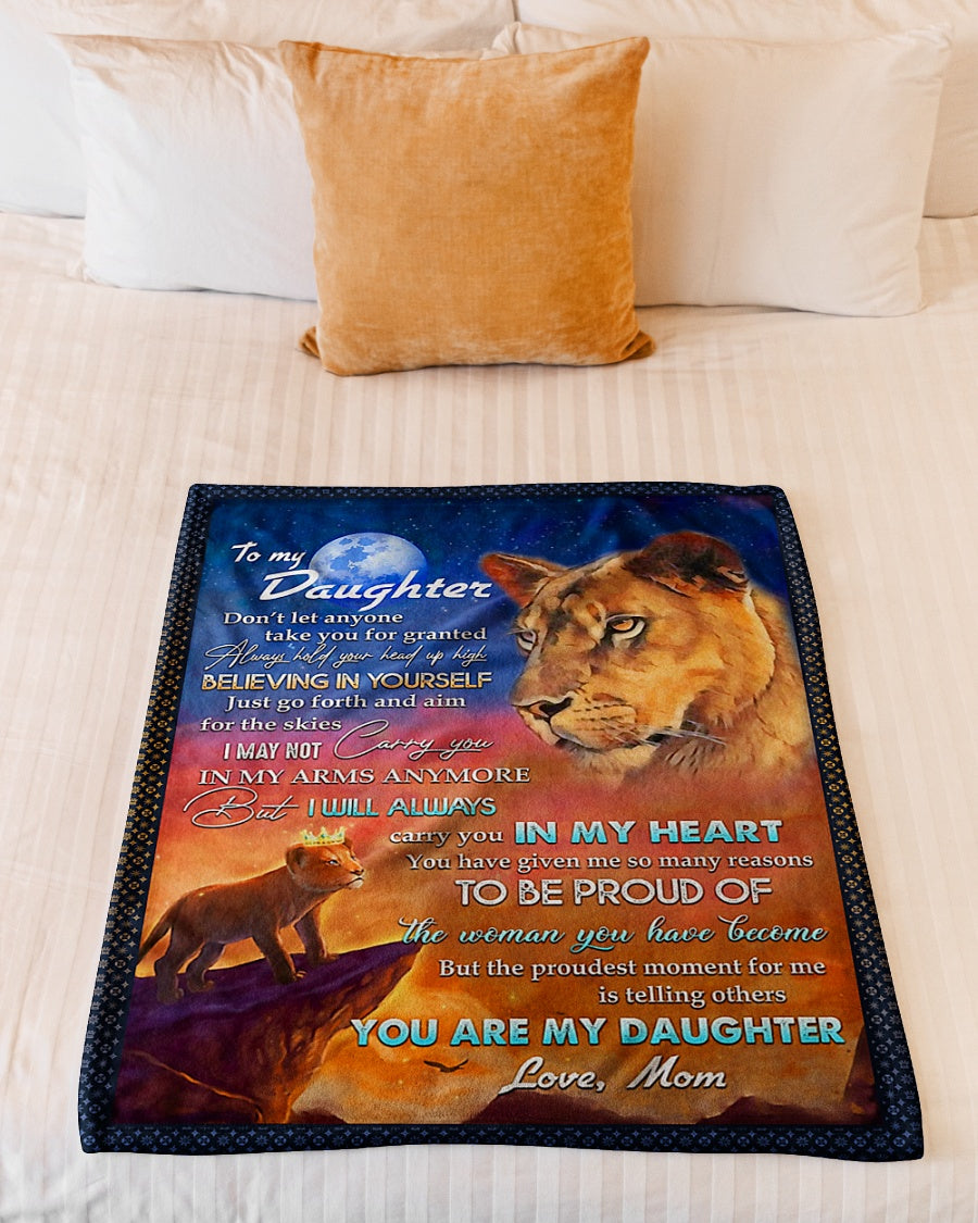 Lion Believing In Yourself Lovely Gift For Daughter - Flannel Blanket - Owls Matrix LTD