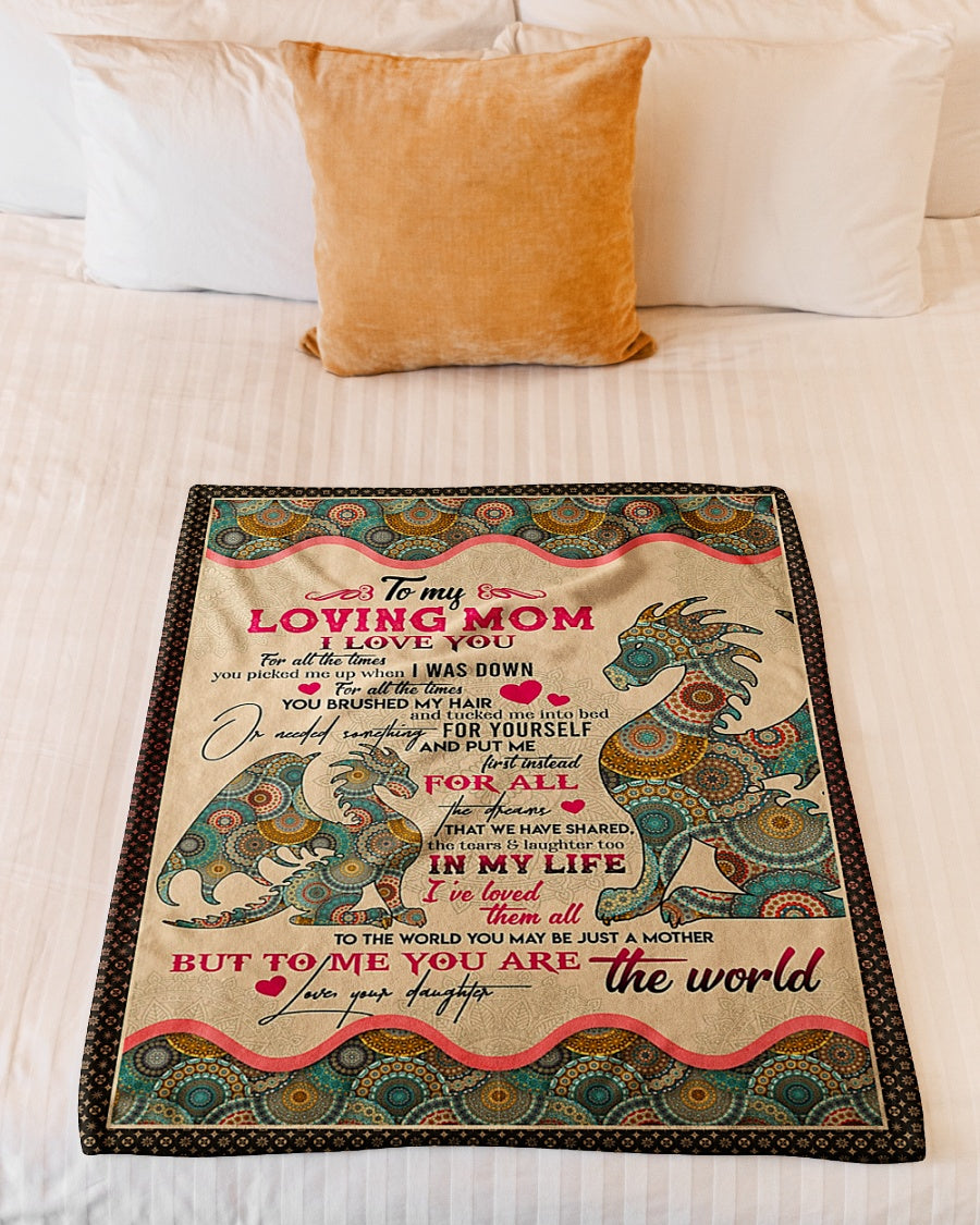 Hippie To My Mom Dragon In My Life - Flannel Blanket - Owls Matrix LTD