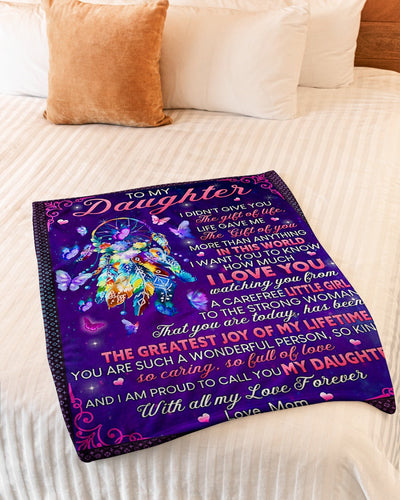 Family I Didn't Give Youthe Gift Of Life Mom To Daughter Purple - Flannel Blanket - Owls Matrix LTD