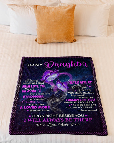 Butterfly Daughter Look Right I'll Always Be There - Flannel Blanket - Owls Matrix LTD