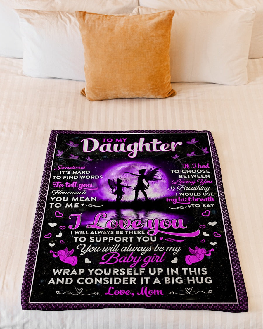 Family Sometimes It's Hard To Find Words Mom To Daughter - Flannel Blanket - Owls Matrix LTD