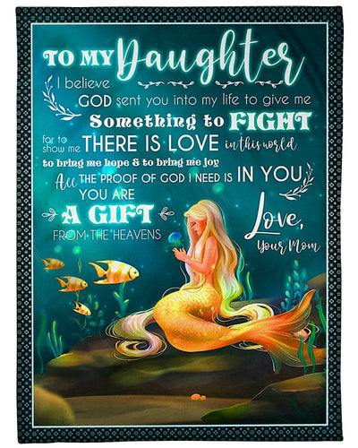 Mermaid God Sent You Into My Life Mom To Daughter - Flannel Blanket - Owls Matrix LTD