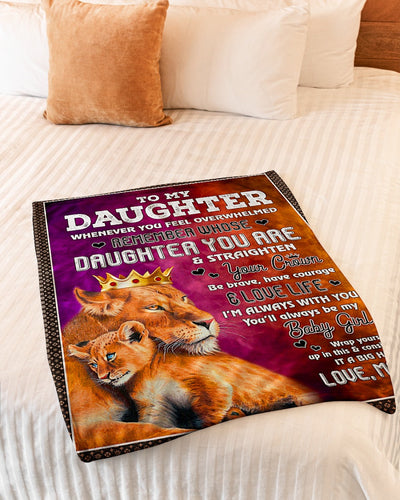 Lion I'm Always With You Great Gift For Daughter Warm Style - Flannel Blanket - Owls Matrix LTD