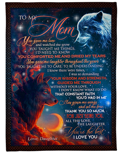 Wolf You Gave Me Love Mother - Flannel Blanket - Owls Matrix LTD