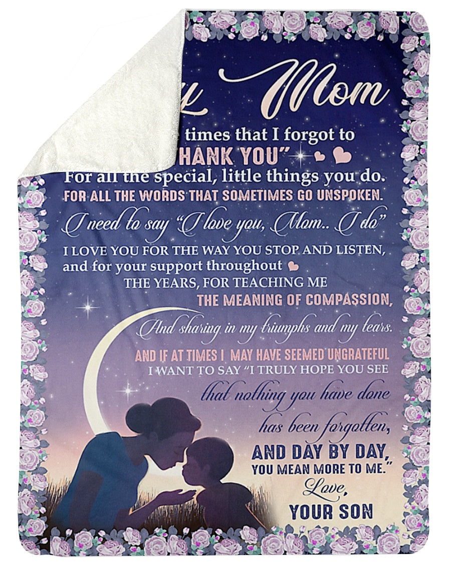 Family Will Always Be The Greatest Mom Mother Moon - Flannel Blanket - Owls Matrix LTD