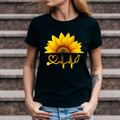 Sunflower Nurse Pattern MDGB1810014Z Dark Classic T Shirt