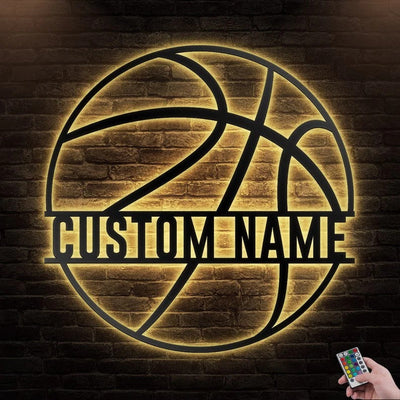 Basketball So Strong So Funny Personalized - Led Light Metal - Owls Matrix LTD