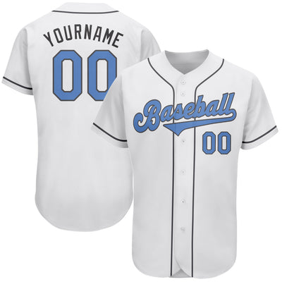 Custom White Light Blue-Dark Gray Authentic Father's Day Baseball Jersey - Owls Matrix LTD