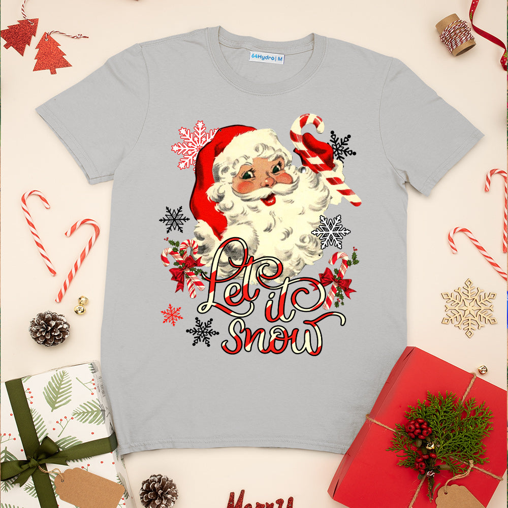 Xmas Let It Snow Santa With Candy Christmas HALZ1811028Z Light Classic T Shirt